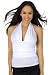 Sexy Tight Lowcut Club Ruched Bodice and Side Halter Top from Hot Fash Tops - KENNI White
