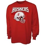 adidas Nebraska Cornhuskers Scarlet Youth Big Helmet Long Sleeve T-shirt