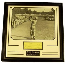 Ben Hogan Signed Check w/Framed 16x20
