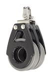Nautos #92020-Organic line-DOUBLE SWIVEL - 57 mm sheave diameter-Aluminum & composite for less friction and high resistance. Sailboat hardware
