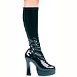 5 Inch Sexy Platform Boots Knee Highs Chunky Heel Black Red White