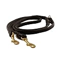 2-TECH Edle Leder Hundeleine 185cm, 3x verstellbar, rund Edles Soft-Leder dunkelbraun