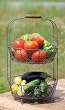 Vintage Style Two Tiered Vegetable Basket Stand
