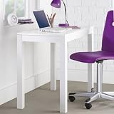 Parsons Desk in White Finish: Black