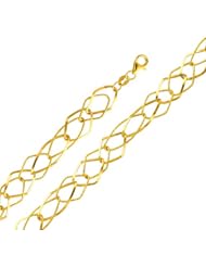 14K Yellow Gold Fashion Link Bracelet with Lobster Claw Clasp - 7.5" Inches