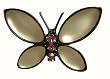 Set Of 4 June Pink Pearl Birthstone Butterfly Pins #14726