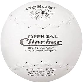 <b>deBeer Official Clincher 16 Inch Trutech Leather Softball</b>