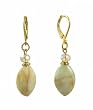 Earrings - E346 - Genuine Multi Aquamarine Gemstone and Fire Polished Glass ~ Oval