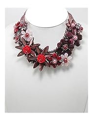 Flower Resin Necklace In Sterling Silver