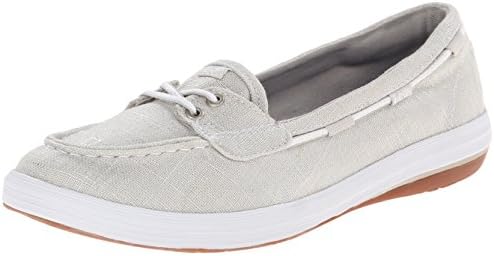Keds Women's Glimmer Slip-On Boat Shoe, Silver, 9 M US