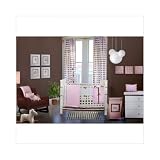 Quilted Circles Pink Choc 6 pc Crib Set
