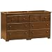 Windsor 6-Drawer Dresser- Antique Walnut