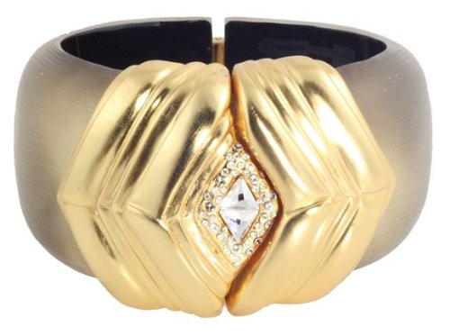 Gold O\'Keeffe Hinged Bangle by Alexis Bittar