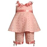Bonnie Jean Infant Girls Pink Eyelet Bow Easter Outfit 0-9M
