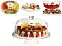 Luigi Bormioli 12.25-in. 4-in-1 Pedestal Cake Stand with Dome Cover.