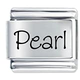 Name Pearl Italian Charms Bracelet Link