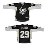 Boys NHL Pittsburgh Penguins Fleury #29 Hockey Jersey / Sweater with Embroidered Logo & Numbers - Black & White (Size: S/M )