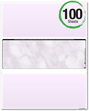 Business Standard Voucher Check Stock (Check in the middle with one stub / voucher on top and one stub / voucher below) - Blank Check Paper - Versacheck Refills: Form #1001 - Purple - 100 Sheets