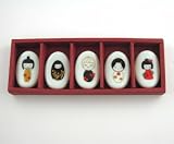 Set Of Five Kokeshi Dolls Chopstick Rests