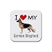 I Love My German Shepherd Square Coasters (Set of 4)