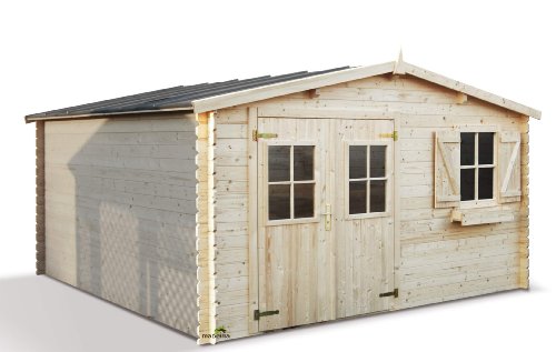 MADEIRA - Abri de jardin en bois Lulea 11,4m2 28mm MADEIRA