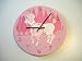 Bearly Art hand painted childrens pink poodle recycled wall clcok