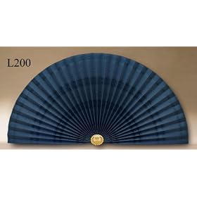 Neat Pleats Decorative Fan Hearth Screen or Overdoor Wall Hanging - RIPPLED & BANDED BRIGHT LAPIS BLUE