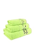 Flor De Algodón Juego De Toallas Asia2 (Verde)