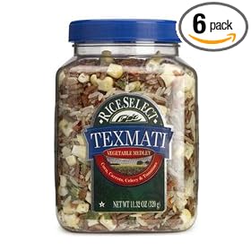 RiceSelect Texmati-Vegetable Medley with Corn, Carrots and Tomatoes, 11.32-Ounce Jars (Pack of 6)