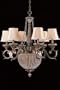 One tier Paris Flea Chandelier, 31.5"Hx28"W, WEATHERD PATINA
