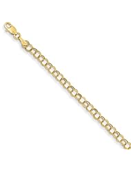 14k Hollow Double Link Charm Bracelet