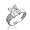 Bling Jewelry Sterling Silver 3 ct Radiant Cut CZ Solitaire Engagement Ring - Size 5