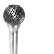 CARBIDE BUR GROBET MADE IN U.S.A. BALL 1/4X7/32X1/4 6" SHANKS DOUBLE CUT