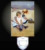 Children on the Beach by Cassatt Decorative Night Light