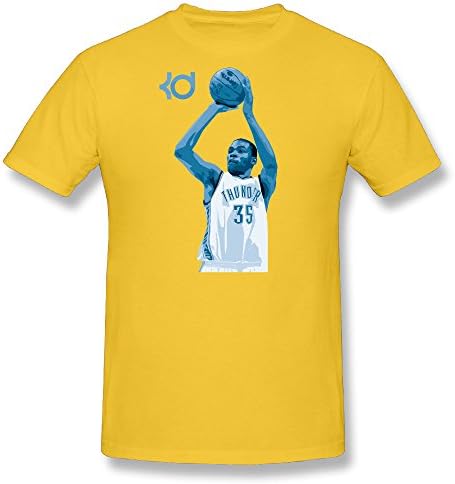 Yaoukeji Men's 2016 Oklahoma City Thunder Kevin Wayne Durant Art Logo T-shirt Size S Gold