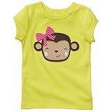 Carter's Monkey Face T-Shirt LIME GREEN 24 Mo