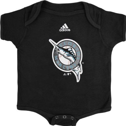 Florida Marlins Black adidas Team Logo Newborn/Infant Creeper