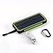 [15000mah Solar Panel Charger with 6LED Flashlight] Hallomall Portable Phone Charger Backup Power Pack, Dual USB Port External Battery Charger for Smart phones Camera and Other 5V USB Devices (green)