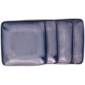 Sango Nova Blue Square Salad Plates, Set of 4 by Sango