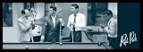 Rat Pack (Playing Pool, Door) Black Wood-Mounted Music Poster Print - 24 X 60