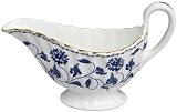 Spode Blue Colonel Platinum Sauce Boat 2 cup and Stand 8- 1/4 inch