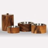 Unleashed Life Renewable Acacia Wood Classic Anderson Bowl, Small