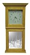 Elegant Solid Oak Wall Clock or Mantle Clock with Wildlife Wolf Art Etched Mirror