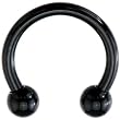 14 Gauge Black Electro Titanium Horseshoe -7/16"