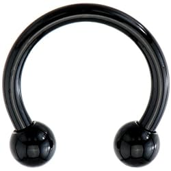 14 Gauge Black Electro Titanium Horseshoe -7/16"