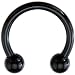 14 Gauge Black Electro Titanium Horseshoe -7/16"