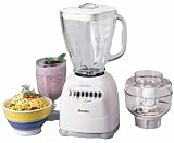 Oster 6646 Osterizer 12-Speed Blender with Glass Jar and Food Processor, White