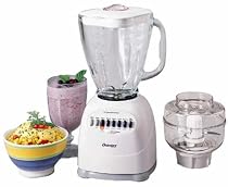 Oster 6646 Osterizer 12-Speed Blender with Glass Jar and Food Processor, White