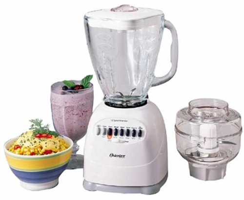 Childrens Toyshop  Kitchen & Housewares : Oster 6646 Osterizer 12-Speed Blender with Glass Jar and Food Processor, White