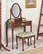 NEW WOODEN VANITY SET W.DRAWER AND CUSHIONED STOOL
